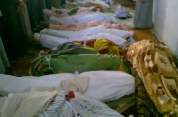 Corpos de vítimas de massacre em imagens postadas no YouTube. Foto: AFP 
