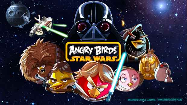 Personagens da saga Star Wars são transformados em <em>angry</em> Birds. Imagem: Rovio/Divulgação