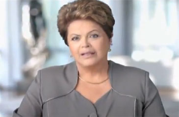 Dilma durante pronunciamentona TV. Foto: YouTube/Reprodução