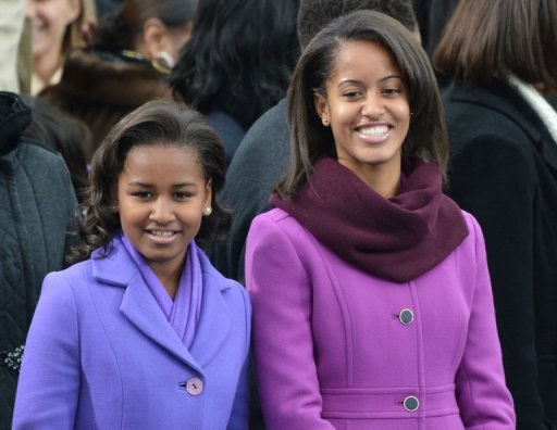 As filhas de Obama, Sasha (e) e Malia. Foto: Jewel Samad/AFP Photo