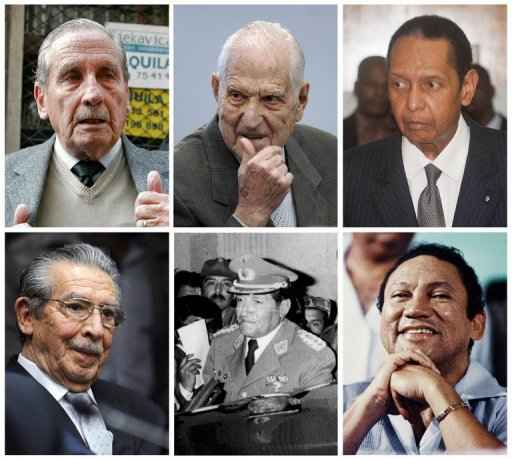 Montagem mostra antigos ditadores latino-americanos e caribenhos. Foto: AFP Photo/Arquivo