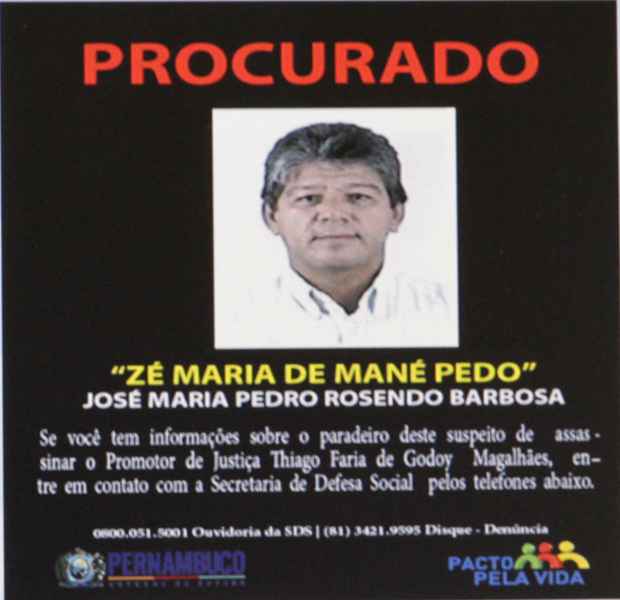 SDS vai distribuir cartazes e divulgar pela imprensa e nas redes sociais, uma foto do fazendeiro José Maria Pedro Rosendo Barbosa