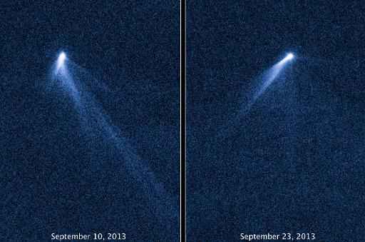 Cometa com múltiplas caudas é visto em imagem feita feito telescópio Hubble. Foto:
NASA/ESA/D.JEWITT/UCLA/AFP/Arquivos HANDOUT 