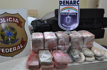 Drogas foram encontradas em um imóvel em Maria Farinha, Paulista. Foto: Polícia Federal/ Divulgação