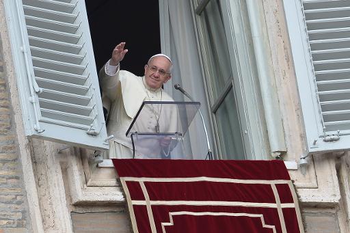 O Papa Francisco durante a Oração do Angelus, neste domingo. Foto: Alberto Pizzoli/AFP