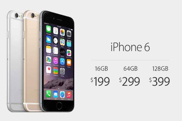 O preço do iPhone 6 nos Estados Unidos, com contrato de dois anos. Foto: Apple/Divulgação